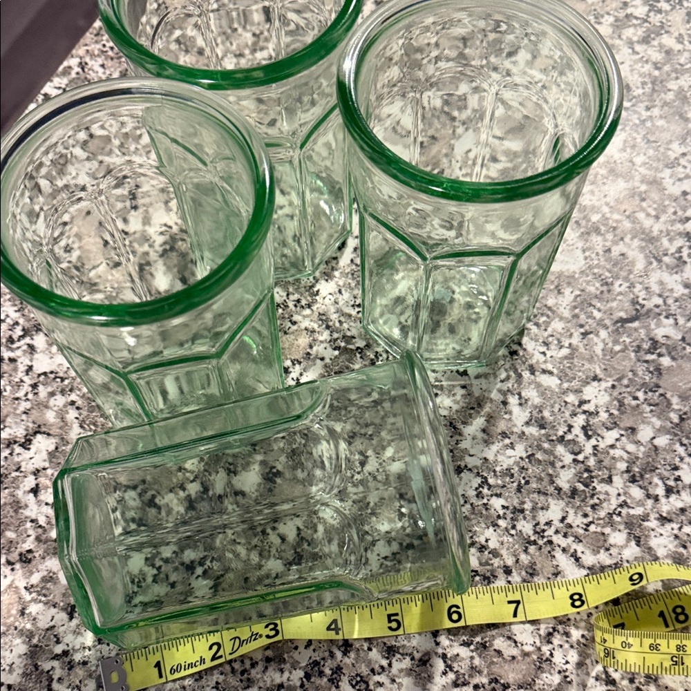 Green Glass Tumbler Set - Clear Green Drinkware